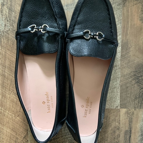 Kate Spade Black Leather Loafers - Picture 2 of 6